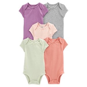 Set 5 Bodies Manga Corta Multicolor Niñas - Carter's