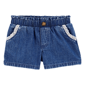 Short Denim Bolsillos con Encaje Niñas - Carter's