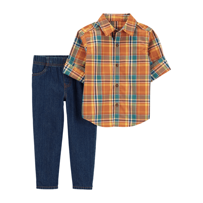 Set Camisa Cuadros Y Jean Azul Ninos Carter S Carters Pepe Ganga Pepe Ganga
