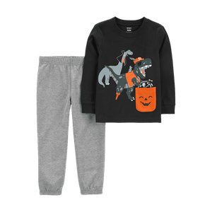 Set Camiseta Dinos Halloween y Pantalón Gris Niños - Carter's