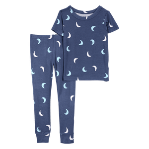Set Pijama 2 Piezas Azul Estampado Lunas Niños - Carter's