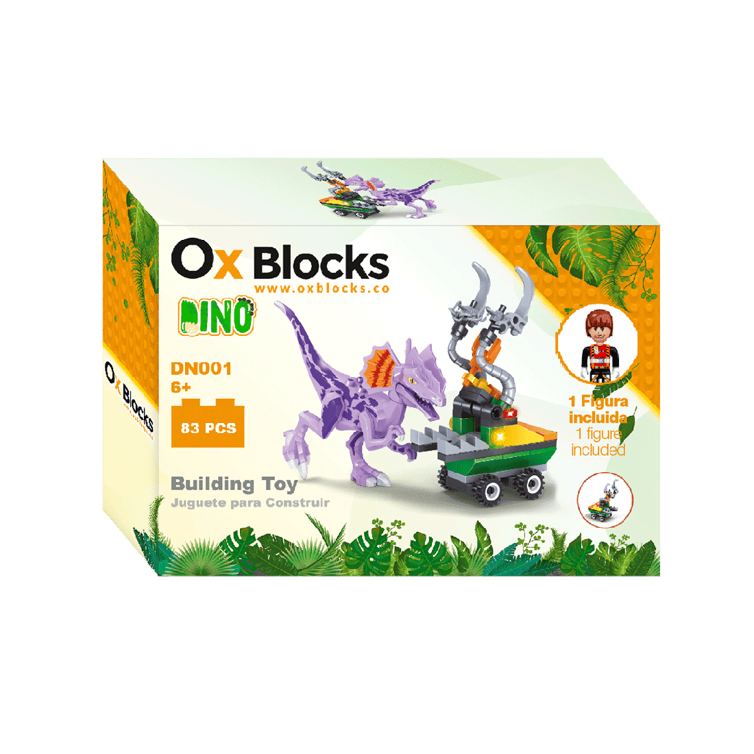 Set Dinosaurio para Construir 83 Piezas - OX Blocks