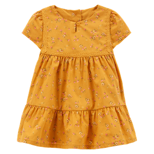 Set Vestido y Calzón Amarillo Estampado Flores Niñas - Oshkosh