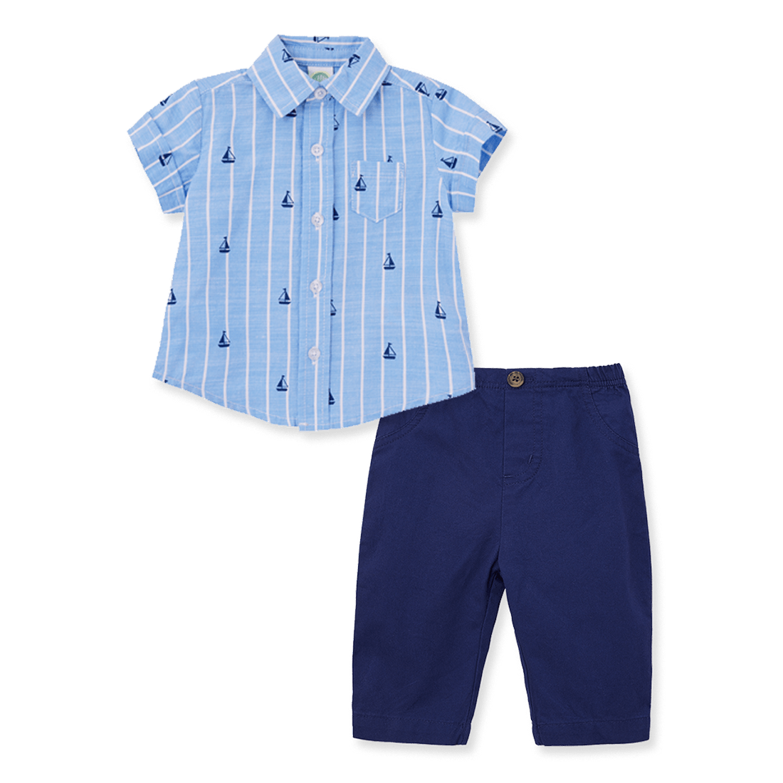 Set Camisa Azul y Pantalón Azul Oscuro Niños - Little Me