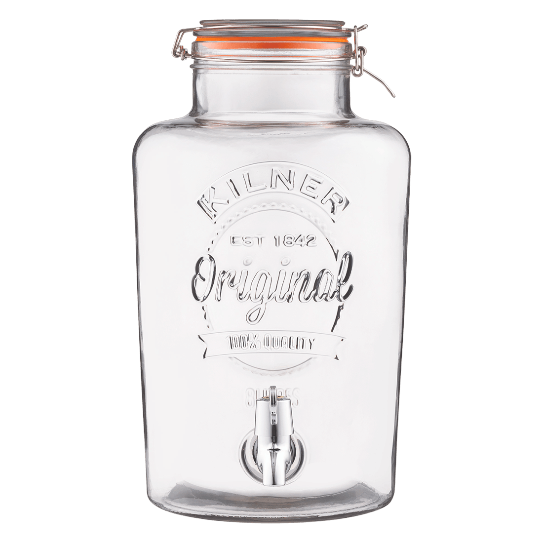 Dispensador con grifo 8 litros - Cristal - Kilner
