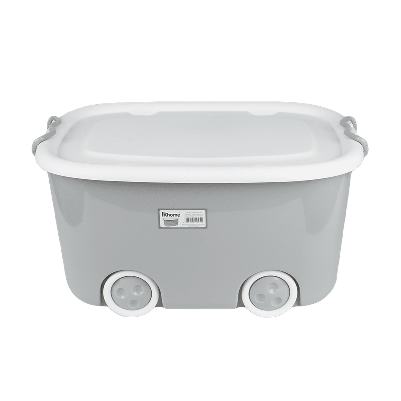 Caja Para Juguetes Con Ruedas Gris 45L Ikhome Ikhome Pepe Ganga Pepe Ganga