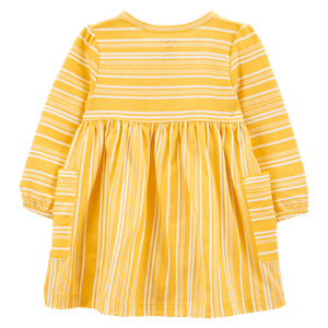 Set Vestido Manga Larga y Calzón Amarillo Niñas - Carter's