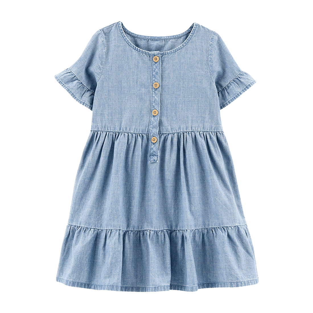 Vestido Manga Corta Azul Claro Niñas - Carter's