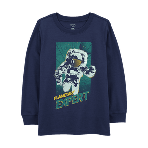 Camiseta Manga Larga Astronauta Azul Niños - Carter's