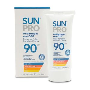 Protector Solar Facial en Crema 90 SPF Antiarrugas con Q10 50 ml - SunPro