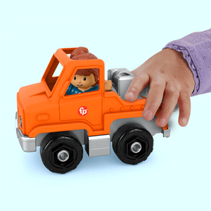 Figura Little People y Camión Naranja - Fisher Price