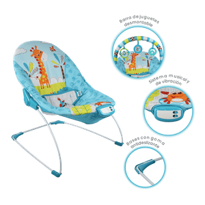 Silla Mecedora para Bebé Bouncer de Actividades Azul Jirafa - Priori