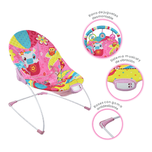 Silla Mecedora para Bebé Bouncer de Actividades Rosado Estampado - Priori