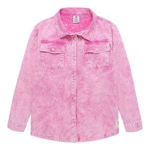 Chaqueta con botones y bolsillos de parche para niña