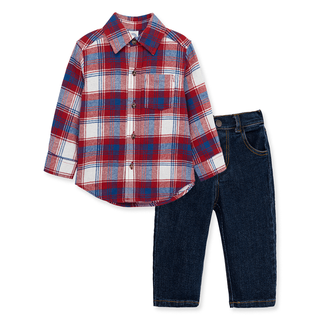 Set Camisa Cuadros y Pantalón Azul Oscuro Niños - Little Me