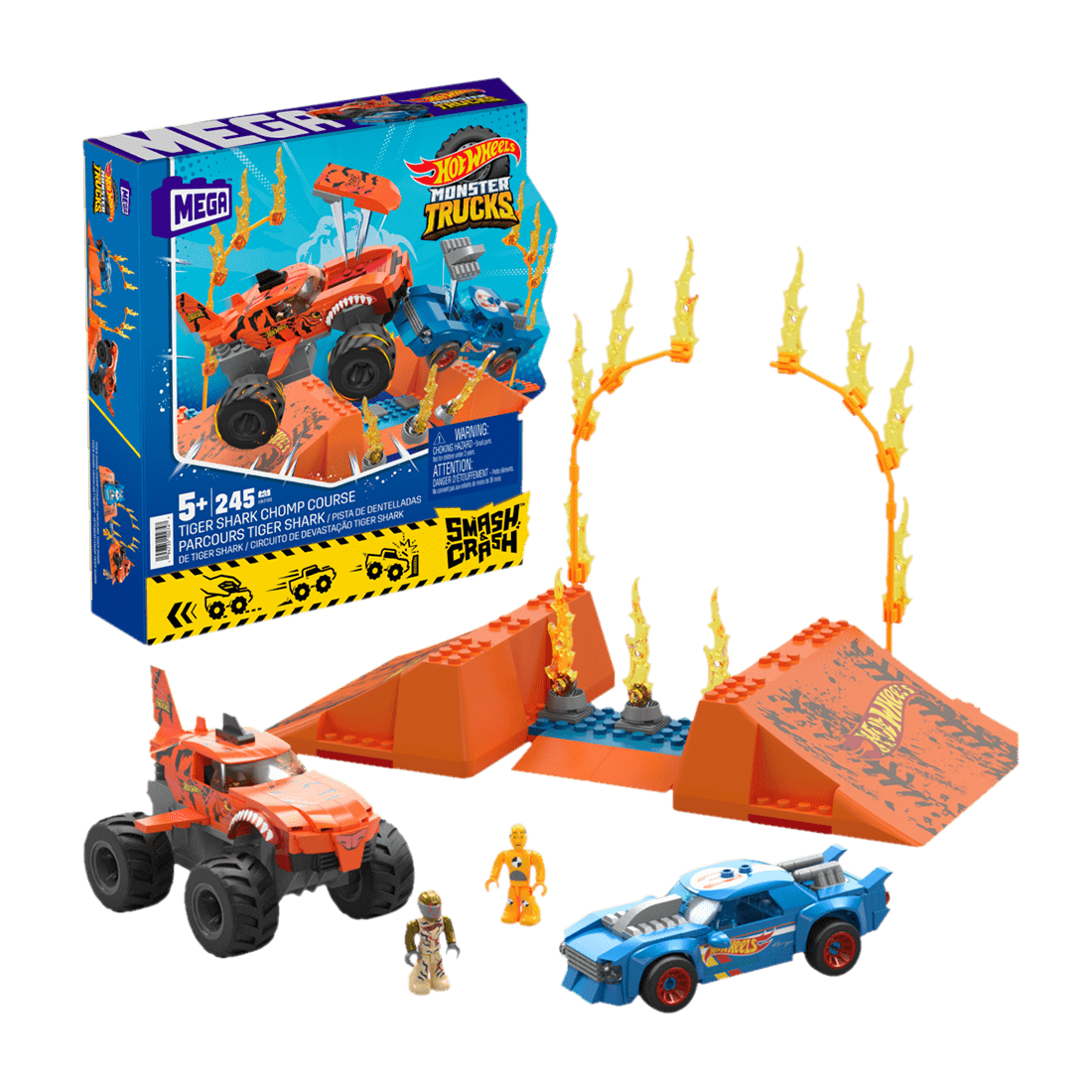 Set Hot Wheels Monster Trucks Smash y Crash - Mega