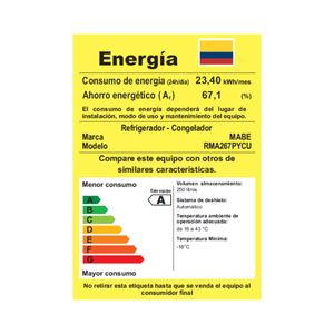 Nevera No Frost Mabe 267 Litros Brutos Inox RMA267PYCU