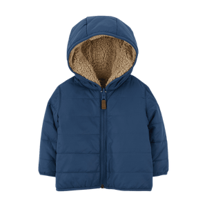 Chaqueta Doble Faz Café y Azul Bebés Niños - Carter's