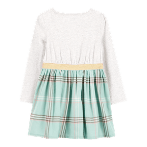 Vestido Manga Larga Cuadros Niñas - Carter's