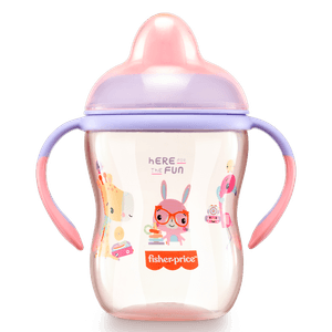 Vaso Entrenamiento Boquilla Rígida con Asas 270 ml Rosado - Fisher Price