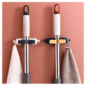 Set X4 Portaescoba Plastico Blanco