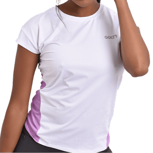 Camiseta Dry Active Blanco y Lila Mujer - Golty