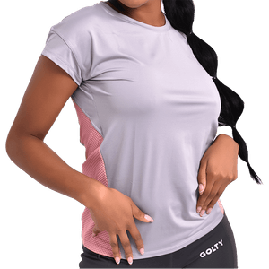 Camiseta Dry Active Gris y Rosa Mujer - Golty