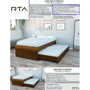 Cama Nido Sencilla Florencia Caramelo - RTA Design