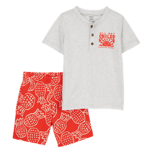 Set Camiseta Gris y Bermuda Piñas Niños - Carter's