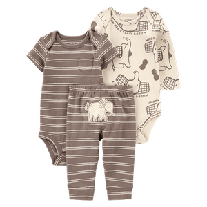 Set Bodies y Pantalón Elefante Bebés Niños - Carter's