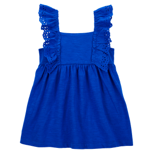 Set Vestido Manga Sisa y Calzón Azul Bebés Niñas - Carter's