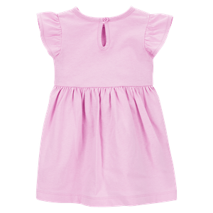 Set Vestido Rosado, Mameluco Flores y Calzón Bebés Niñas - Carter's