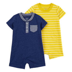 Set 2 Mamelucos Azul y Amarillo Bebés Niños - Carter's