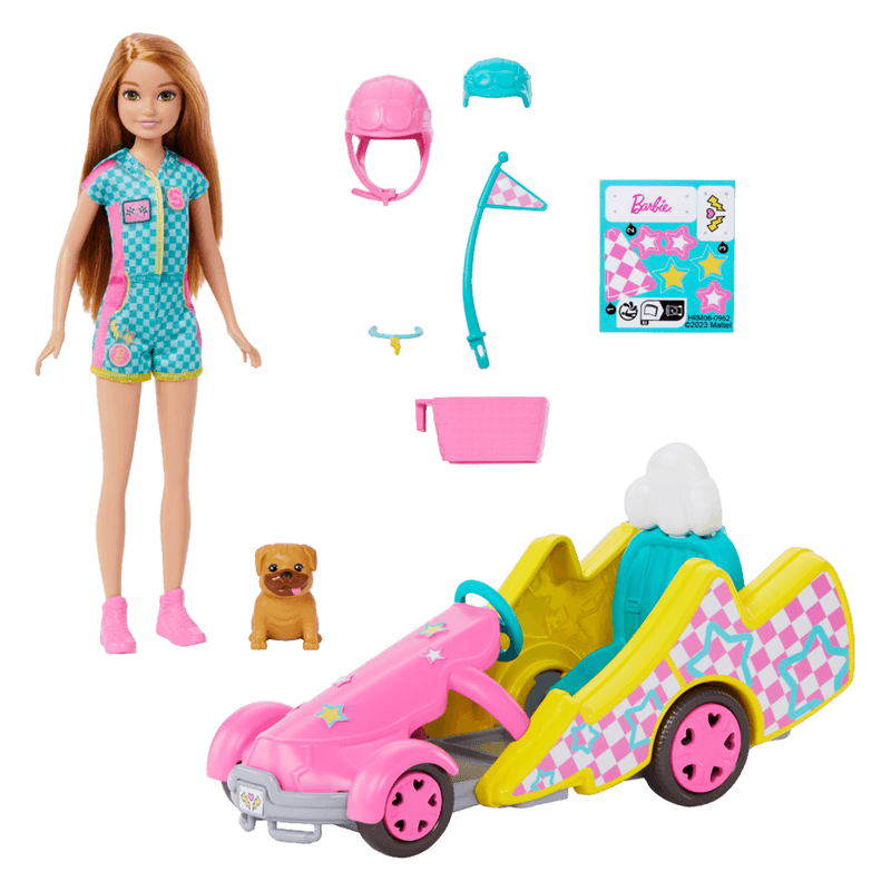 Set Vehículo Para Muñeca Stacie Al Rescate Go-Kart Barbie Barbie