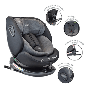 Silla para Carro Bebé Hero R129 Giro 360  Grupo 0+,1 y 2 Negro - Priori