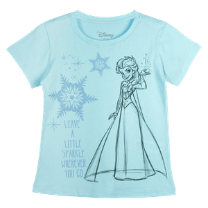 Camiseta Manga Corta Azul Niñas - Frozen