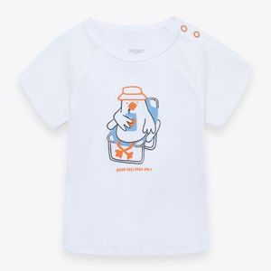 Camiseta manga corta con botones en hombro para recién nacido niño