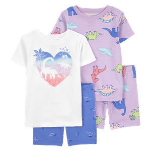 Set Pijamas 4 Piezas Dinosaurios Niñas - Carter's