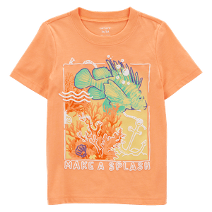 Camiseta Manga Corta Naranja Niños - Carter's