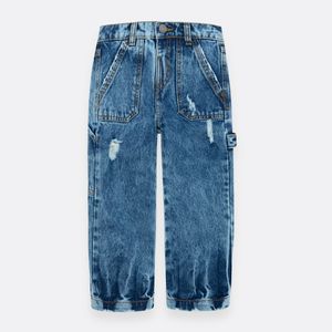 Denim silueta wide leg para bebé niño