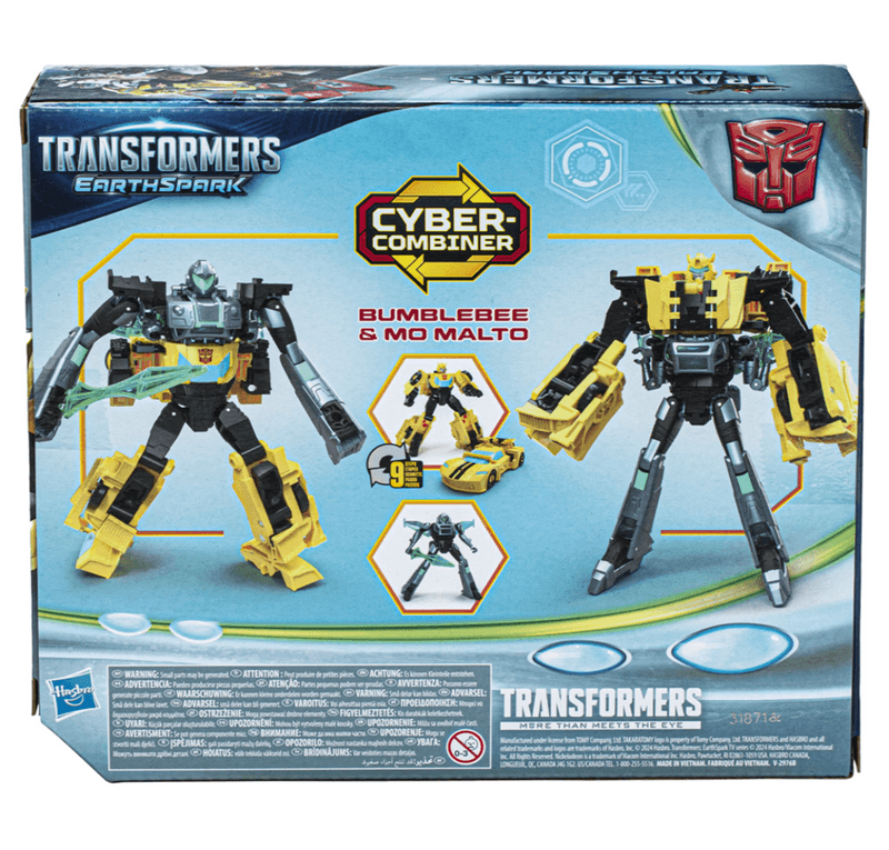 Set Figuras Earthspark Cyber-Combiner Bumblebee Y Mo Malto