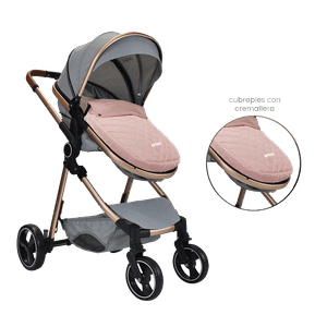 Coche Moisés Compacto para Bebé Mike Gris Claro - Priori