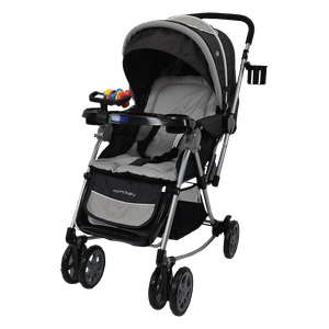 Coche Mecedora para Bebé Reversible Logan Gris - Happy Baby
