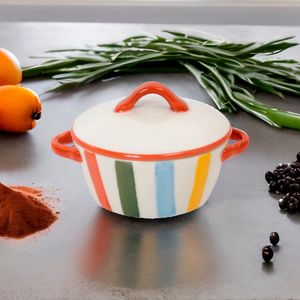 Ramekin con Tapa Rayas Multicolor 12.7cm - Ikhome