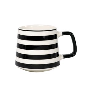 Mug Formas 4 Negro y Blanco 350ml - Ikhome