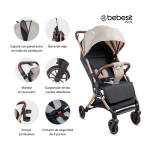 Coche para Bebé Compacto Micro Beige - Bebesit