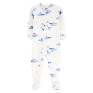 Pijama Enteriza Ballenas Blanco Bebés Niños - Carter's