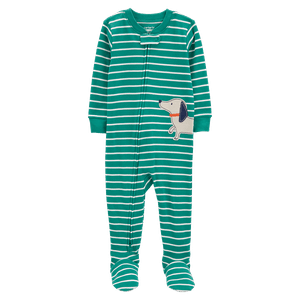 Pijama Enteriza con Pies Perrito Rayas Bebés Niños - Carter's