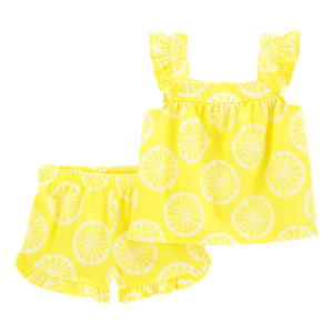 Set Blusa y Short Estampado Amarillo Niñas - Carter's