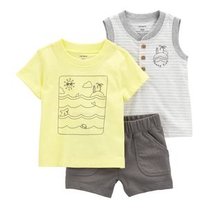 Set 2 Camisetas y Short Gris Bebés Niños - Carter's